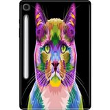 Adasena Samsung Galaxy Tab S10 Lite SM-X400 10.9" Kılıf Tablet Için Desenli Silikon Kapak - Kedi-Art - 001-Renkli