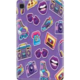 Adasena Samsung Galaxy Tab S6 Lite SM-P610 10.4" Kılıf Tablet Için Desenli Silikon Kapak - 90'lar Sticker - 001-Renkli