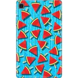Adasena Samsung Galaxy Tab S6 Lite SM-P610 10.4" Kılıf Tablet Için Desenli Silikon Kapak - Dilim Karpuz - 001-Renkli