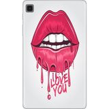 Adasena Samsung Galaxy Tab S6 Lite SM-P610 10.4" Kılıf Tablet Için Desenli Silikon Kapak - I Love U - 001-Renkli