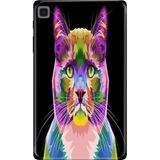 Adasena Samsung Galaxy Tab S6 Lite SM-P610 10.4" Kılıf Tablet Için Desenli Silikon Kapak - Kedi-Art - 001-Renkli