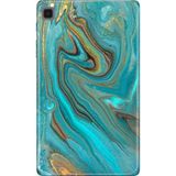 Adasena Samsung Galaxy Tab S6 Lite SM-P610 10.4" Kılıf Tablet Için Desenli Silikon Kapak - Liquid Mermer - 001-Renkli