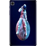 Adasena Samsung Galaxy Tab S6 Lite SM-P610 10.4" Kılıf Tablet Için Desenli Silikon Kapak - Oturan Astronot - 001-Renkli