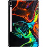 Adasena Samsung Galaxy Tab S7-Fe Lte SM-T737 Kılıf Tablet Için Desenli Silikon Kapak - Boyaların Dansı - 001-Renkli