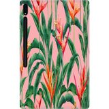 Adasena Samsung Galaxy Tab S8 SM-X700 11" Kılıf Tablet Için Desenli Silikon Kapak - Cennet Çiçekleri - 001-Renkli
