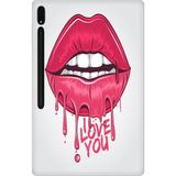 Adasena Samsung Galaxy Tab S8 SM-X700 11" Kılıf Tablet Için Desenli Silikon Kapak - I Love U - 001-Renkli