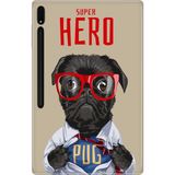 Adasena Samsung Galaxy Tab S8 SM-X700 11" Kılıf Tablet Için Desenli Silikon Kapak - Superhero Pug - 001-Renkli