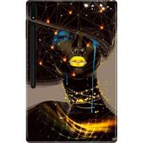Adasena Samsung Galaxy Tab S8 SM-X700 11" Kılıf Tablet Için Desenli Silikon Kapak - Yaldızlı Kız - 001-Renkli
