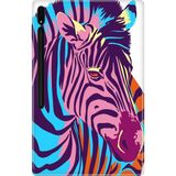 Adasena Samsung Galaxy Tab S8 SM-X700 11" Kılıf Tablet Için Desenli Silikon Kapak - Zebra - 001-Renkli