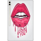 Adasena Samsung Galaxy Tab S8 Ultra SM-X900 14.6" Kılıf Tablet Için Desenli Silikon Kapak - I Love U - 001-Renkli