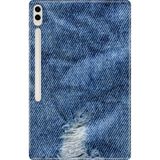 Adasena Samsung Galaxy Tab S8 Ultra SM-X900 14.6" Kılıf Tablet Için Desenli Silikon Kapak - Jean - 001-Renkli