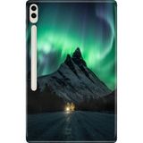Adasena Samsung Galaxy Tab S8 Ultra SM-X900 14.6" Kılıf Tablet Için Desenli Silikon Kapak - Kuzey Işıkları - 001-Renkli