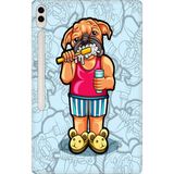 Adasena Samsung Galaxy Tab S8 Ultra SM-X900 14.6" Kılıf Tablet Için Desenli Silikon Kapak - Pug - 001-Renkli