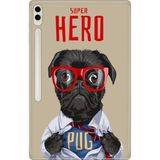 Adasena Samsung Galaxy Tab S8 Ultra SM-X900 14.6" Kılıf Tablet Için Desenli Silikon Kapak - Superhero Pug - 001-Renkli