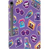 Adasena Samsung Galaxy Tab S9 Fe SM-X510 10.9" Kılıf Tablet Için Desenli Silikon Kapak - 90'lar Sticker - 001-Renkli