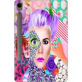 Adasena Samsung Galaxy Tab S9 Fe SM-X510 10.9" Kılıf Tablet Için Desenli Silikon Kapak - Art Eyes - 001-Renkli