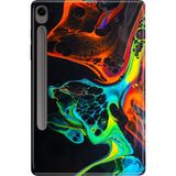 Adasena Samsung Galaxy Tab S9 Fe SM-X510 10.9" Kılıf Tablet Için Desenli Silikon Kapak - Boyaların Dansı - 001-Renkli