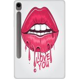 Adasena Samsung Galaxy Tab S9 Fe SM-X510 10.9" Kılıf Tablet Için Desenli Silikon Kapak - I Love U - 001-Renkli