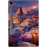 Adasena Samsung Galaxy Tab S9 Fe SM-X510 10.9" Kılıf Tablet Için Desenli Silikon Kapak - Kapadokya Çizim - 001-Renkli