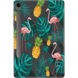 Adasena Samsung Galaxy Tab S9 Fe SM-X510 10.9" Kılıf Tablet Için Desenli Silikon Kapak - Pinkflamingo - 001-Renkli