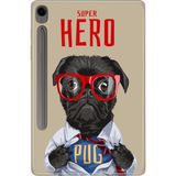 Adasena Samsung Galaxy Tab S9 Fe SM-X510 10.9" Kılıf Tablet Için Desenli Silikon Kapak - Superhero Pug - 001-Renkli
