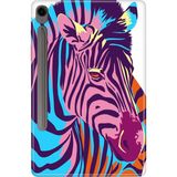 Adasena Samsung Galaxy Tab S9 Fe SM-X510 10.9" Kılıf Tablet Için Desenli Silikon Kapak - Zebra - 001-Renkli