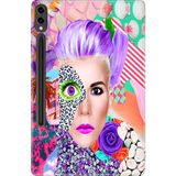 Adasena Samsung Galaxy Tab S9+ Plus 12.4" Kılıf Tablet Için Desenli Silikon Kapak - Art Eyes - 001-Renkli