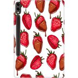 Adasena Samsung Galaxy Tab S9+ Plus 12.4" Kılıf Tablet Için Desenli Silikon Kapak - Çilek - 001-Renkli