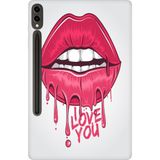Adasena Samsung Galaxy Tab S9+ Plus 12.4" Kılıf Tablet Için Desenli Silikon Kapak - I Love U - 001-Renkli