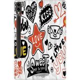 Adasena Samsung Galaxy Tab S9+ Plus 12.4" Kılıf Tablet Için Desenli Silikon Kapak - Love - 001-Renkli