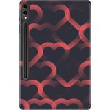 Adasena Samsung Galaxy Tab S9+ Plus 12.4" Kılıf Tablet Için Desenli Silikon Kapak - Mat Kalp - 001-Renkli