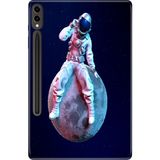 Adasena Samsung Galaxy Tab S9+ Plus 12.4" Kılıf Tablet Için Desenli Silikon Kapak - Oturan Astronot - 001-Renkli