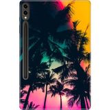 Adasena Samsung Galaxy Tab S9+ Plus 12.4" Kılıf Tablet Için Desenli Silikon Kapak - Palm Beach - 001-Renkli