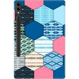Adasena Samsung Galaxy Tab S9+ Plus 12.4" Kılıf Tablet Için Desenli Silikon Kapak - Patchwork - 001-Renkli