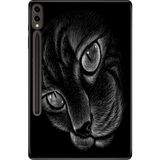 Adasena Samsung Galaxy Tab S9+ Plus 12.4" Kılıf Tablet Için Desenli Silikon Kapak - Siyah Kedi - 001-Renkli