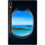 Adasena Samsung Galaxy Tab S9+ Plus 12.4" Kılıf Tablet Için Desenli Silikon Kapak - Uçaktan Bakış - 001-Renkli