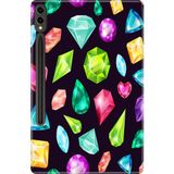 Adasena Samsung Galaxy Tab S9+ Plus SM-X810 12.4" Kılıf Tablet Için Desenli Silikon Kapak - Elmaslar - 001-Renkli
