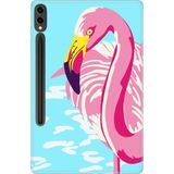 Adasena Samsung Galaxy Tab S9+ Plus SM-X810 12.4" Kılıf Tablet Için Desenli Silikon Kapak - Flamingo - 001-Renkli