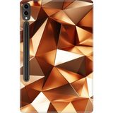 Adasena Samsung Galaxy Tab S9+ Plus SM-X810 12.4" Kılıf Tablet Için Desenli Silikon Kapak - Gold Prizma - 001-Renkli