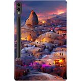 Adasena Samsung Galaxy Tab S9+ Plus SM-X810 12.4" Kılıf Tablet Için Desenli Silikon Kapak - Kapadokya Çizim - 001-Renkli
