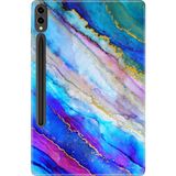 Adasena Samsung Galaxy Tab S9+ Plus SM-X810 12.4" Kılıf Tablet Için Desenli Silikon Kapak - Renkli Mermer - 001-Renkli