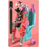 Adasena Samsung Galaxy Tab S9+ Plus SM-X810 12.4" Kılıf Tablet Için Desenli Silikon Kapak - Retro Astronot - 001-Renkli