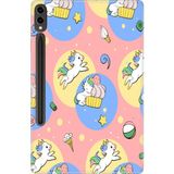 Adasena Samsung Galaxy Tab S9+ Plus SM-X810 12.4" Kılıf Tablet Için Desenli Silikon Kapak - Unicorns - 001-Renkli