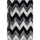 Adasena Samsung Galaxy Tab S9+ Plus SM-X810 12.4" Kılıf Tablet Için Desenli Silikon Kapak - Zigzag Mermer - 001-Renkli