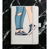 Adasena Tarihsiz 192 Sayfa Mini Termo Defter Baskılı Desenli 9X14 cm Beyaz - Sevgililer - 1 Adet - 102-Beyaz