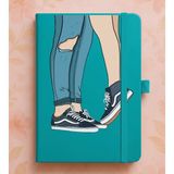 Adasena Tarihsiz 192 Sayfa Mini Termo Defter Baskılı Desenli 9X14 cm Turkuaz - Sevgililer - 1 Adet