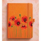 Adasena Tarihsiz 192 Sayfa Mini Termo Defter Baskılı Desenli 9X14 cm Turuncu - Kırmızı Gelincik - 1 Adet - 860-Turuncu