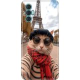 Adasena Tecno Spark 8 Pro Kılıf Desenli Baskılı Tpu Rubber Kapak Selfie Cat - 001-Renkli