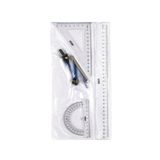 ADASRA Cetvel Takımı - 4'Lü Geometri Çizim Seti - 30cm Cetvel + Pergel