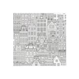 Adawall 23115-1 Roka Serisi Gri Modern Amsterdam Evleri Desen Duvar Kağıdı
